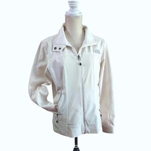 THE NORTH FACE White Nylon‎ RAIN JACKET Hike Gear Windbreaker Coat Women L